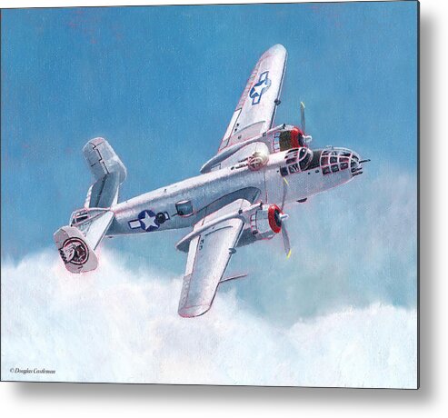 Aviation Metal Print featuring the painting North American B-25 Mitchell by Douglas Castleman