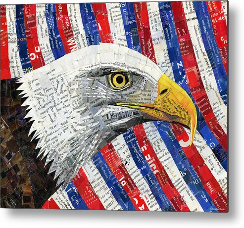 Eagle Metal Print featuring the mixed media North American Bald Eagle by Shawna Rowe