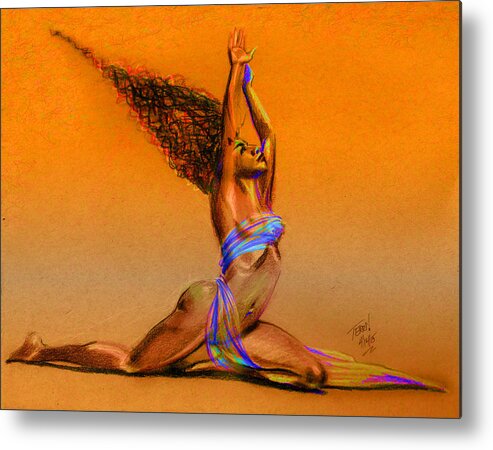 Hair Metal Print featuring the drawing Nrg Sunset by Terri Meredith