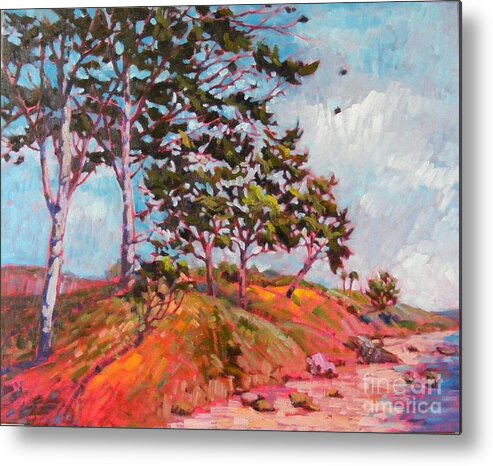 California Landscape Metal Print featuring the painting Ocean Breeze by Celine K Yong