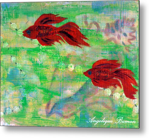 Animals Metal Print featuring the painting Ocean Layers by Angelique Bowman