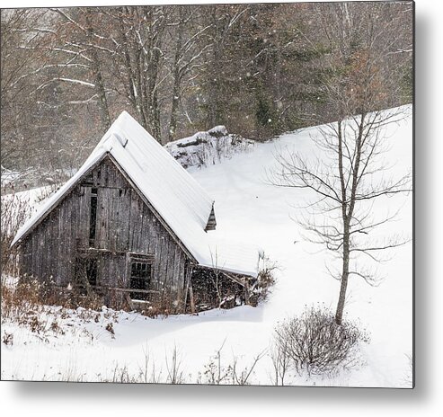 Barn Metal Print featuring the photograph Old Barn on a Winter Day by Tim Kirchoff