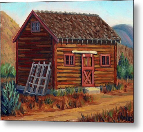 Cabin Metal Print featuring the painting Old Cabin by Kevin Hughes