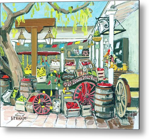 Old Town Metal Print featuring the painting Old Town Market - San Diego, California #2 by Paul Strahm