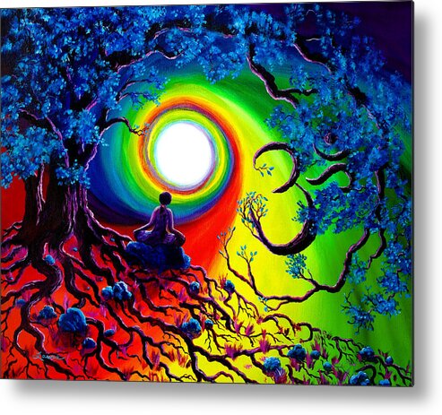 Om Metal Print featuring the painting Om Tree of Life Meditation by Laura Iverson