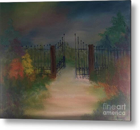 Gate Metal Print featuring the painting Open Gate by Denise Tomasura