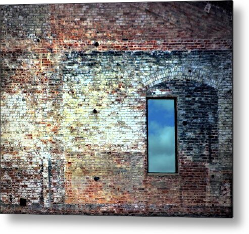 Brick Wall Metal Print featuring the photograph Open Window by Timothy Bulone