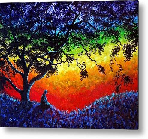Zen Metal Print featuring the painting Opening the Chakras Meditation by Laura Iverson