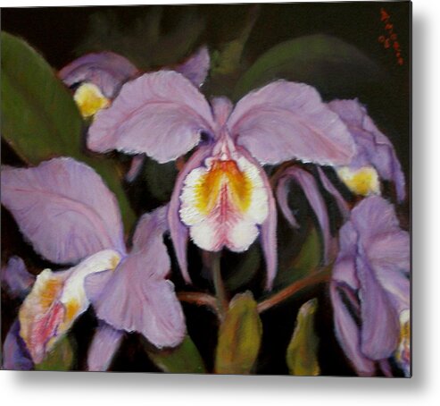 Realism Metal Print featuring the painting Orchids by Donelli DiMaria