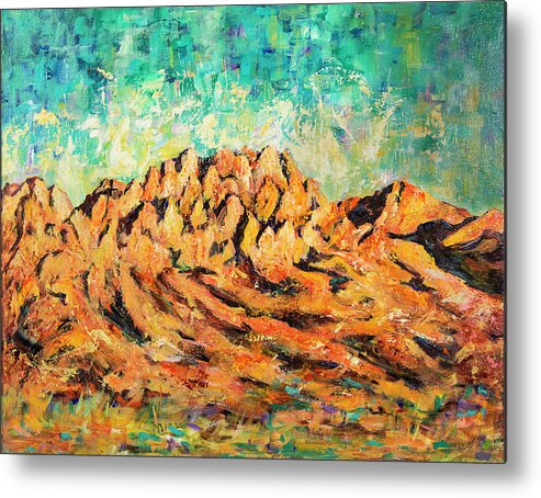 Organ Mountains Metal Print featuring the painting Organ Mountains III by Sally Quillin