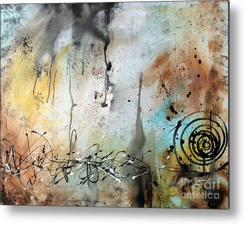 Abstract Metal Print featuring the painting Original Abstract Acrylic Painting on Canvas Desert Surroundings by Megan Duncanson by Megan Aroon