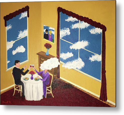 Magritte Metal Print featuring the painting Outside In by Thomas Blood