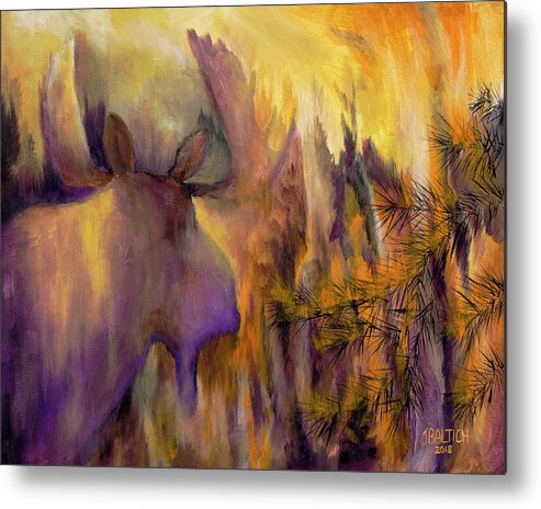 Pagami Fire Metal Print featuring the painting Pagami Fading by Joe Baltich