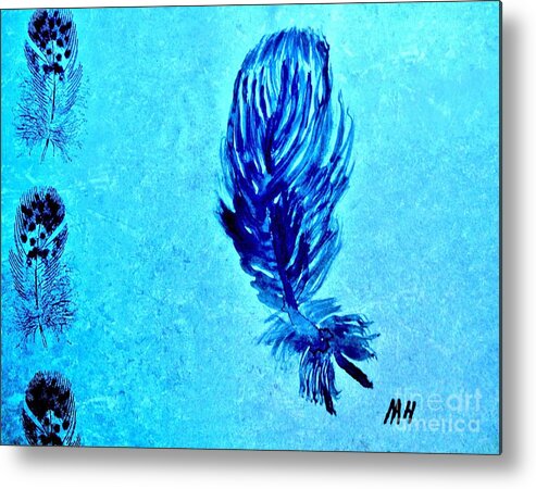 Paint Metal Print featuring the painting Painted Feather by Marsha Heiken