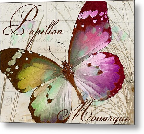 Butterflies Metal Print featuring the painting Papillon Pink by Mindy Sommers