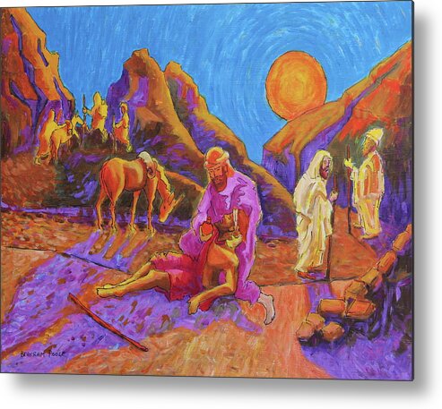 Parables Of Jesus Metal Print featuring the painting Parables of Jesus Parable of the Good Samaritan painting Bertram Poole by Thomas Bertram POOLE