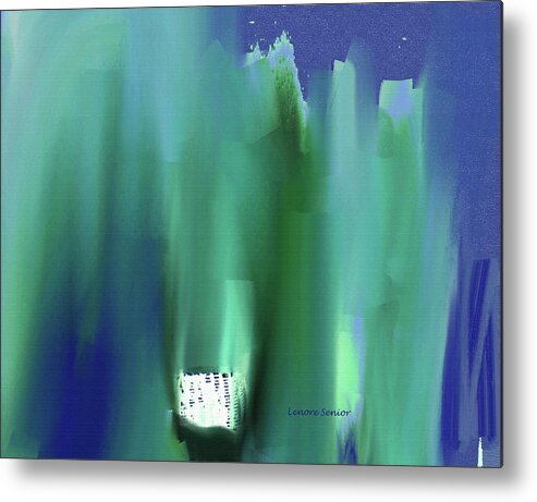 Abstract Metal Print featuring the painting Patching Things Up by Lenore Senior