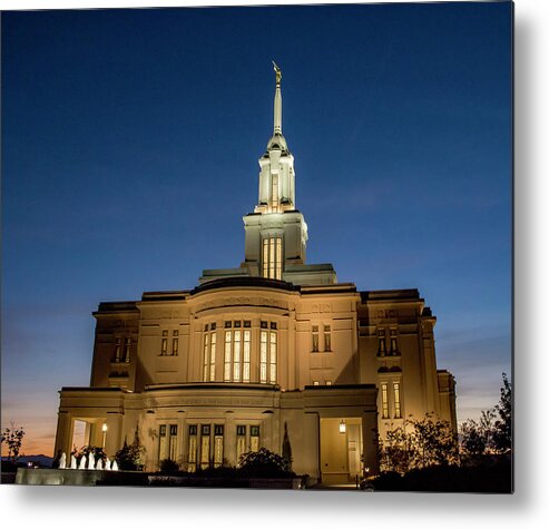 Temple Metal Print featuring the photograph Payson Temple at Sunset by K Bradley Washburn