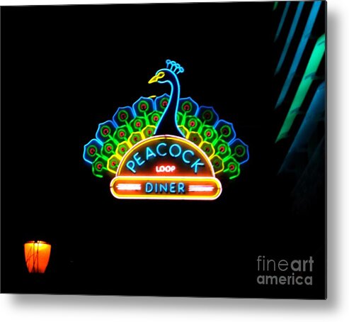  Metal Print featuring the photograph Peacock Diner in The Loop by Kelly Awad