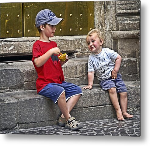Children Metal Print featuring the photograph Per Favore by Keith Armstrong