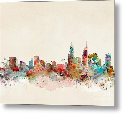 Perth Metal Print featuring the painting Perth Australia by Bri Buckley