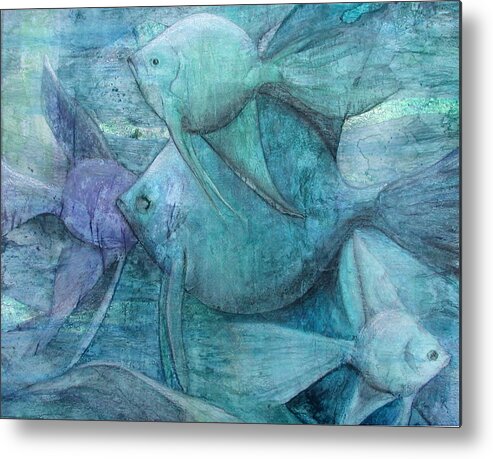 Angel Fish Metal Print featuring the painting Phantom Fish by Sandy Clift