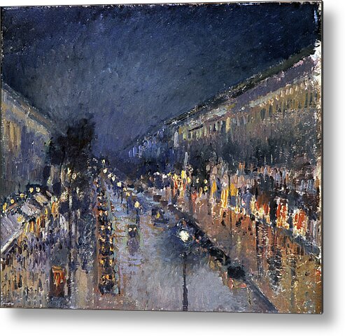 1897 Metal Print featuring the photograph Pissarro: Paris At Night by Granger