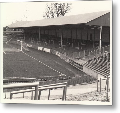  Metal Print featuring the photograph Plymouth Argyle - Home Park - Devonport End 1 - BW - 1960s by Legendary Football Grounds