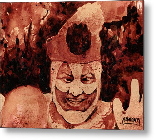 John Wayne Gacy Metal Print featuring the painting Pogo Painted In Human Blood by Ryan Almighty