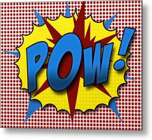 Comic Metal Print featuring the digital art Pop POW by Suzanne Barber