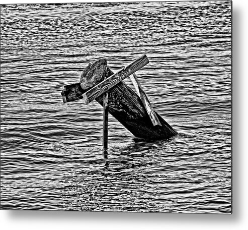 Bayou Metal Print featuring the photograph Post in the Bayou by Maggy Marsh