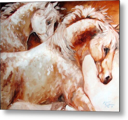 Horse Metal Print featuring the painting POWER by TWO EQUINE ORIGINAL by Marcia Baldwin