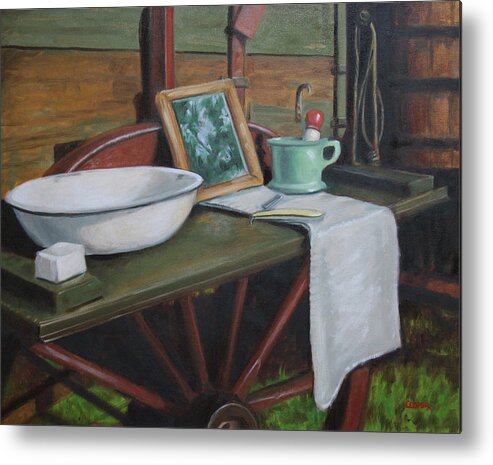 Oil Painting Metal Print featuring the painting Prairie Ablutions by Todd Cooper