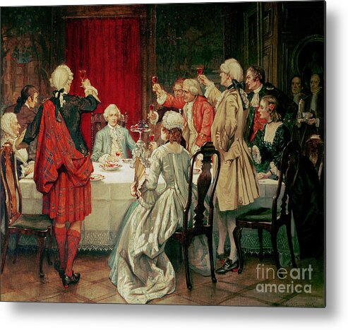 Gilt Metal Print featuring the painting Prince Charles Edward Stuart in Edinburgh by William Brassey Hole