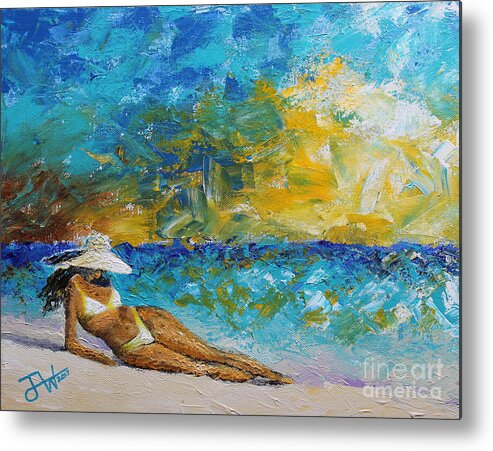  Metal Print featuring the painting Private Beach by Jerome Wilson
