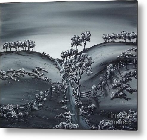 Trees Metal Print featuring the painting Private Road by Kenneth Clarke