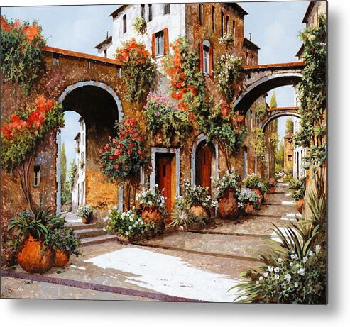 Landscape Metal Print featuring the painting Profumi Di Paese by Guido Borelli