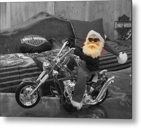 Harley Davidson Metal Print featuring the photograph Pucker Up Harley Babes 5 by Marie Neder