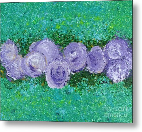 Rose Metal Print featuring the painting Purple Flowers by Corinne Carroll