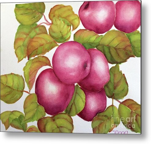 Apples Metal Print featuring the painting Purple variety by Inese Poga