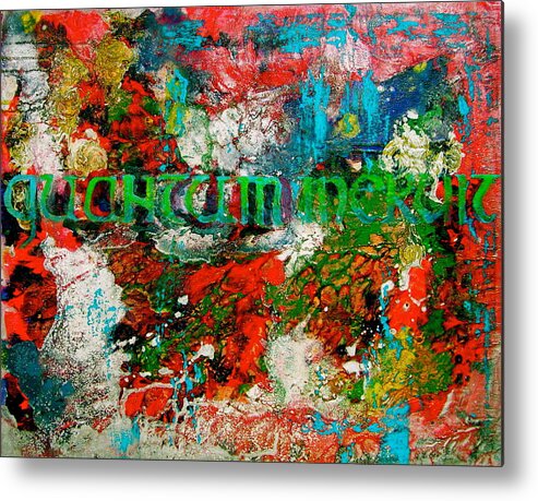 Abstract Art Metal Print featuring the painting Quantum Meruit by Laura Pierre-Louis