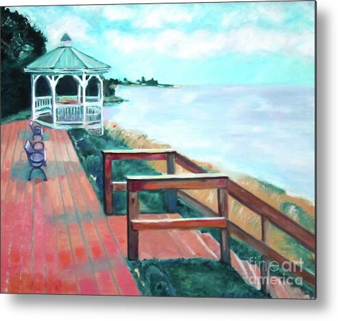 Art Metal Print featuring the painting Quiet Waters Park by Karen Francis