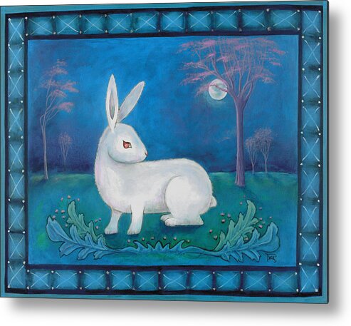 Children's Room Art Metal Print featuring the painting Rabbit Secrets by Terry Webb Harshman