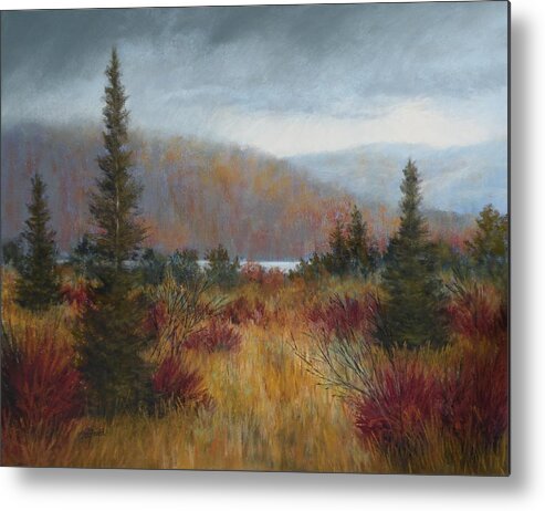 Pastel Metal Print featuring the painting Rain before the Snow by Paula Ann Ford