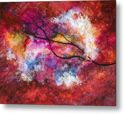 Abstract Metal Print featuring the painting Reach For The Stars - A by Sandy Sandy