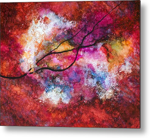 Abstract Metal Print featuring the painting Reach For The Stars - C by Sandy Sandy