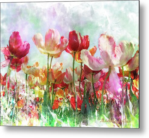 Tulips Metal Print featuring the digital art Reaching for the Sky by Michele A Loftus
