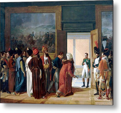François-henri Mulard - Napoléon Metal Print featuring the painting Napoleon Receiving the Ambassador of Persia by MotionAge Designs