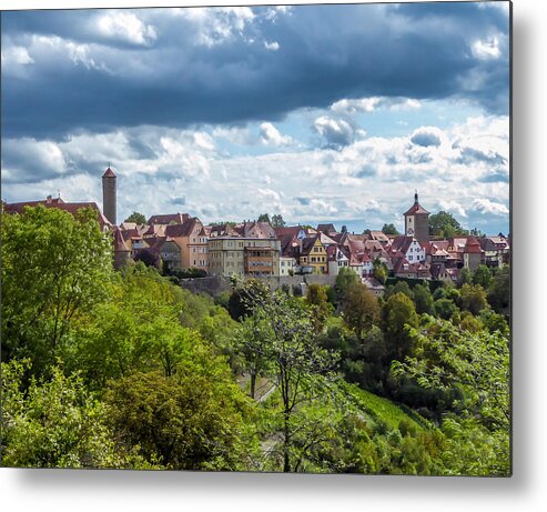 Rooftops Metal Print featuring the photograph Red Rooftops - Rothenburg by Pamela Newcomb