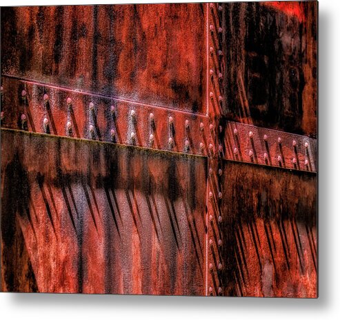 Abstract Metal Print featuring the photograph Red Shadows by James Barber